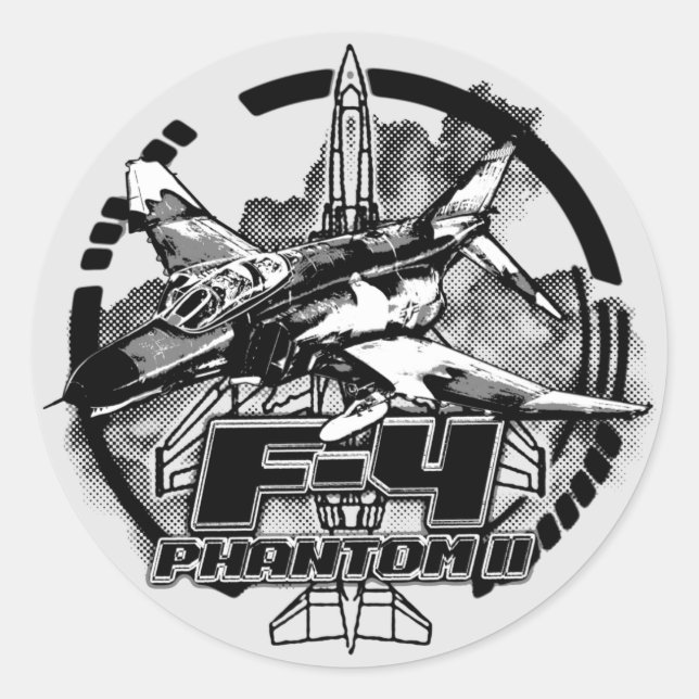 F-4 Phantom II Classic Round Sticker (Front)