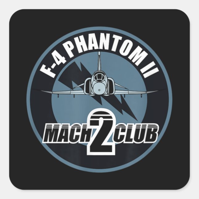 F-4 Phantom II Mach 2 Club Square Sticker (Front)