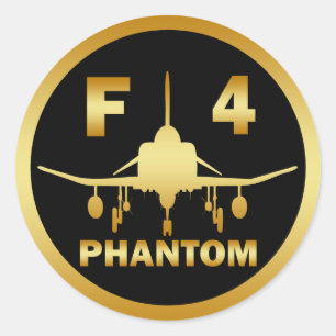 F-4 PHANTOM JET CLASSIC ROUND STICKER