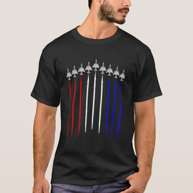 F-4 Phantom Squadron USA Aeroplane Contrails Ameri T-Shirt (Front)
