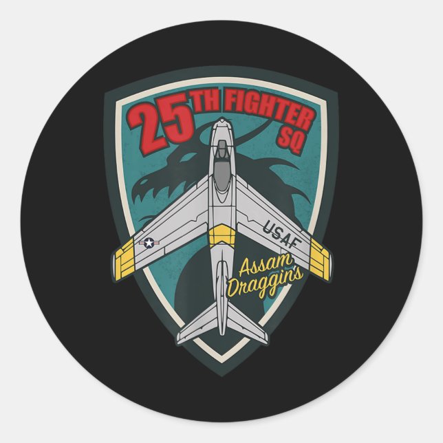 F-86 Sabre 25th Fighter Squadron  Classic Round Sticker (Front)