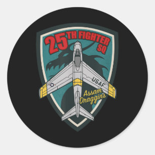 F-86 Sabre 25th Fighter Squadron  Classic Round Sticker