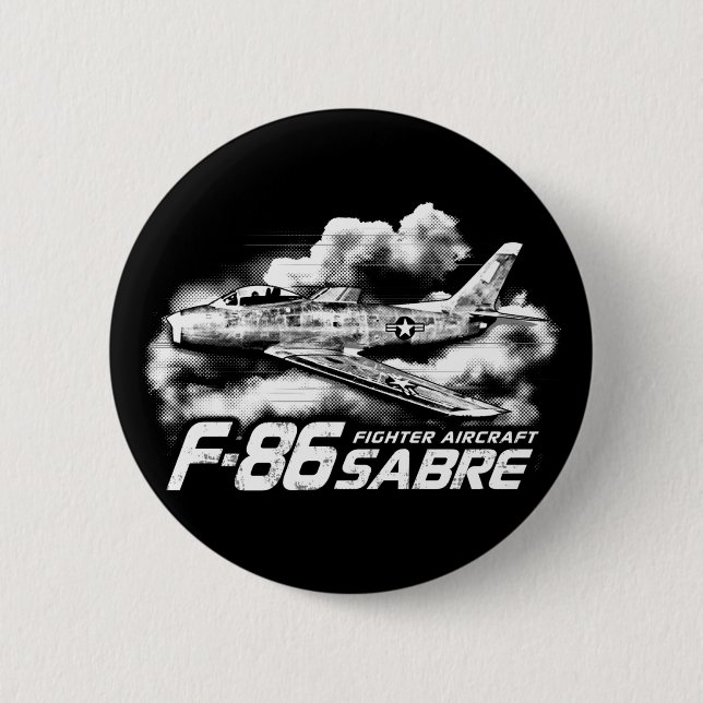 F-86 Sabre 6 Cm Round Badge (Front)
