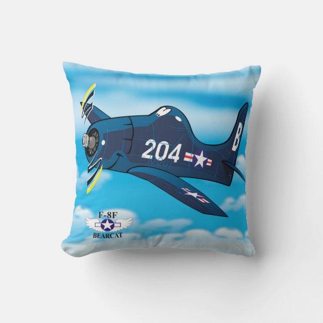 F-8F bearcat cartoon plane Cushion (Front)