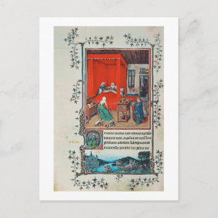 f.93v The Birth of John the Baptist and the Baptis Postcard