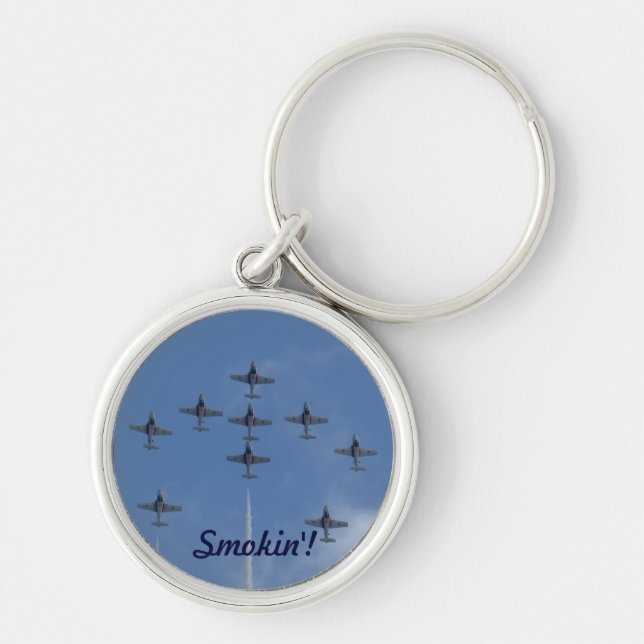 F/A-18 Fighter Jet Plane Air Show Stunt Key Ring (Front)