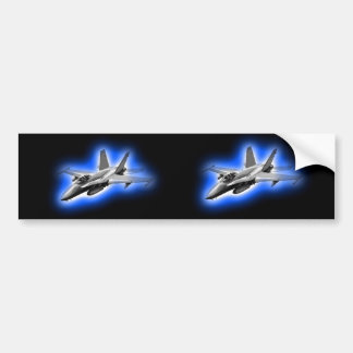 F/A-18 Hornet Fighter Jet Light Blue Bumper Sticker