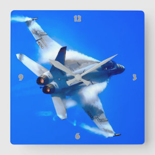 F/A-18 SUPER HORNET SQUARE WALL CLOCK