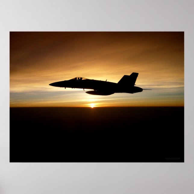 F/A-18C at Sunset Poster (Front)