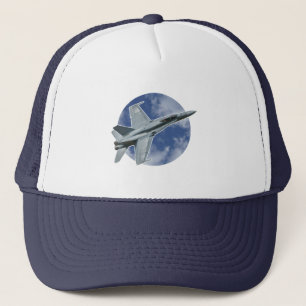 F/A-18C Hornet on a Circular Cloud Trucker Hat