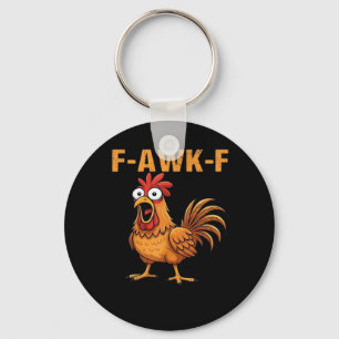 F-Awk-F Chicken F-Caw-F Rooster Funny Humor Meme Key Ring