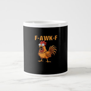 F-Awk-F Chicken F-Caw-F Rooster Funny Humour Meme Large Coffee Mug