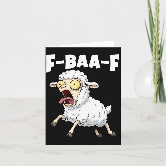 F-baa-f Meme – Funny Screaming Meme Graphic  Card (Front)