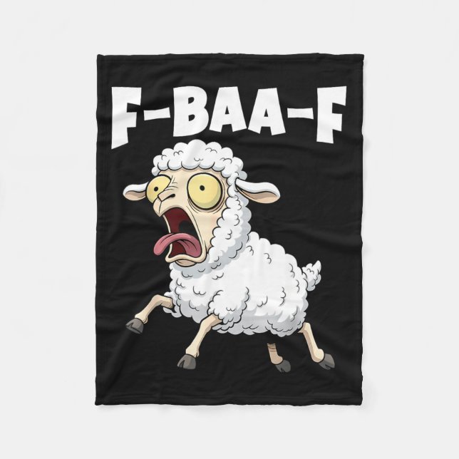 F-baa-f Meme – Funny Screaming Meme Graphic  Fleece Blanket (Front)