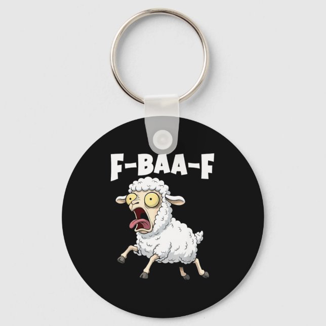 F-baa-f Meme – Funny Screaming Meme Graphic  Key Ring (Front)