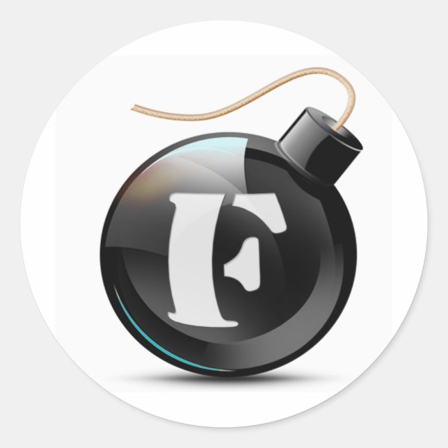 F-bomb Classic Round Sticker (Front)