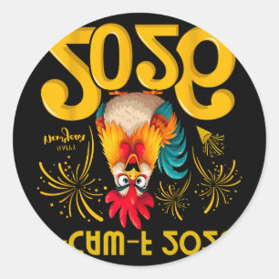 F-caw-f 2025 Happy New Year 2026 Funny Chicken Roo Classic Round Sticker