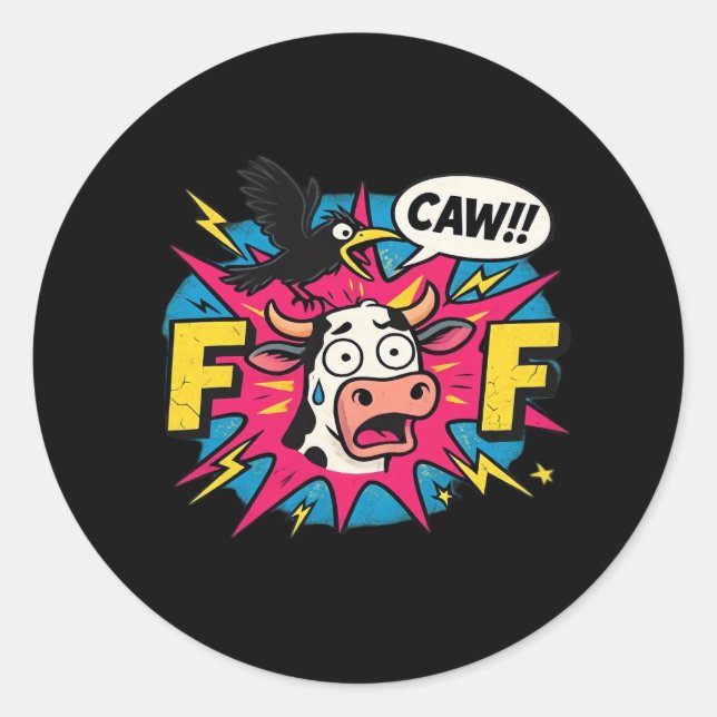 F-Caw-F Aesthetic Unique Classic Round Sticker (Front)