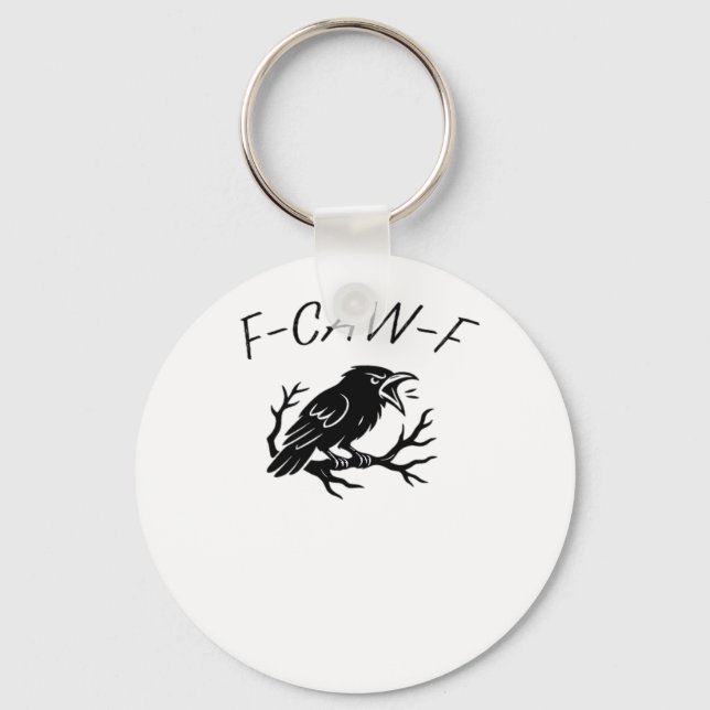F-Caw-F Angry Crow Raven Funny Gothic Humour Bird  Key Ring (Front)