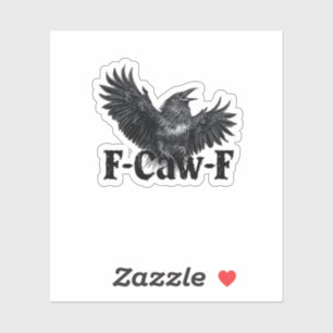 F-Caw-F Angry Raven Art Print Gothic Crow Illustra