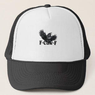 F-Caw-F Angry Raven Art Print Gothic Crow Illustra Trucker Hat