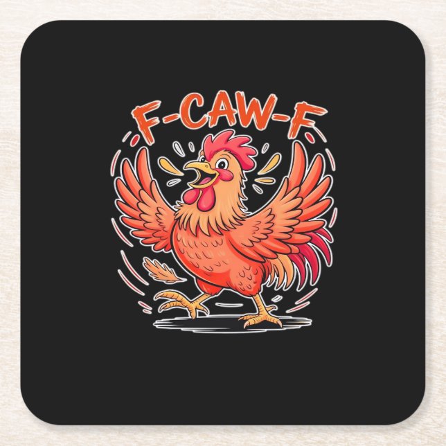 F-Caw-F Attitude Classic Retro Style Square Paper Coaster (Front)