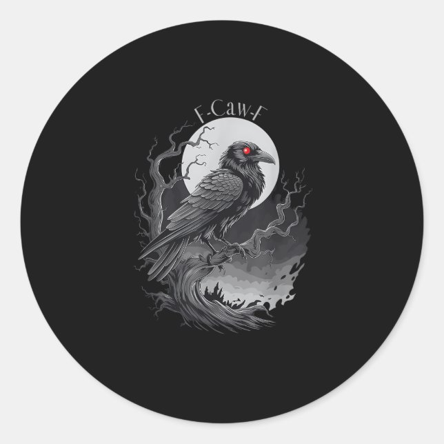 F-Caw-F Bird Creative Art Classic Round Sticker (Front)