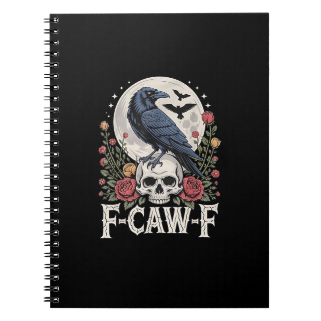 F-Caw-F Bird Crow Funny Crow Bird Cawing Grunge Re Notebook (Front)