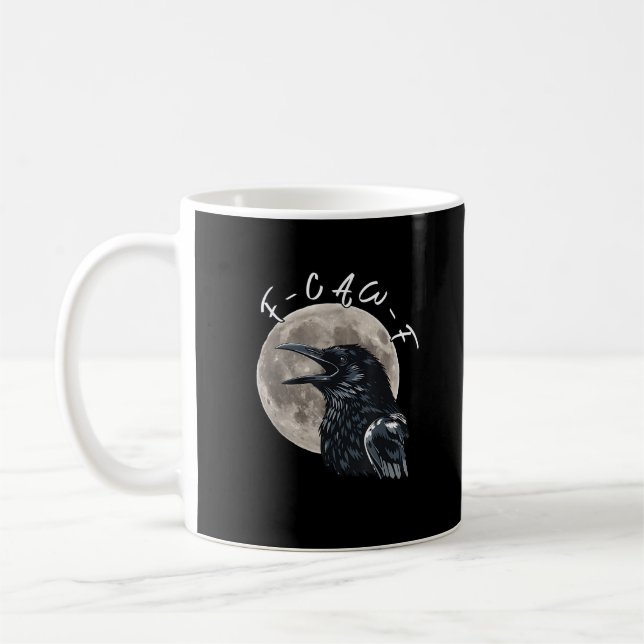 F-Caw-F Bird Crow Minimal Clean Coffee Mug (Left)