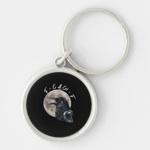 F-Caw-F Bird Crow Minimal Clean Key Ring