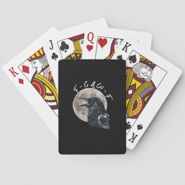 F-Caw-F Bird Crow Minimal Clean Playing Cards (Back)