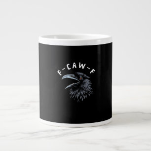 F-Caw-F Bird Crow Vintage Graphic Large Coffee Mug