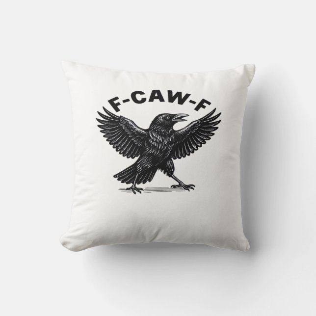 F-Caw-F Bird Lover’s Humorous Pun Stickers Essenti Cushion (Front)