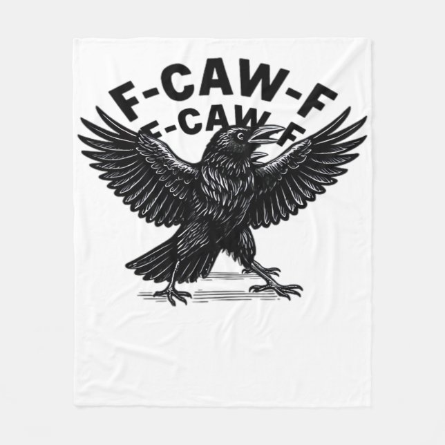 F-Caw-F Bird Lover’s Humorous Pun Stickers Essenti Fleece Blanket (Front)