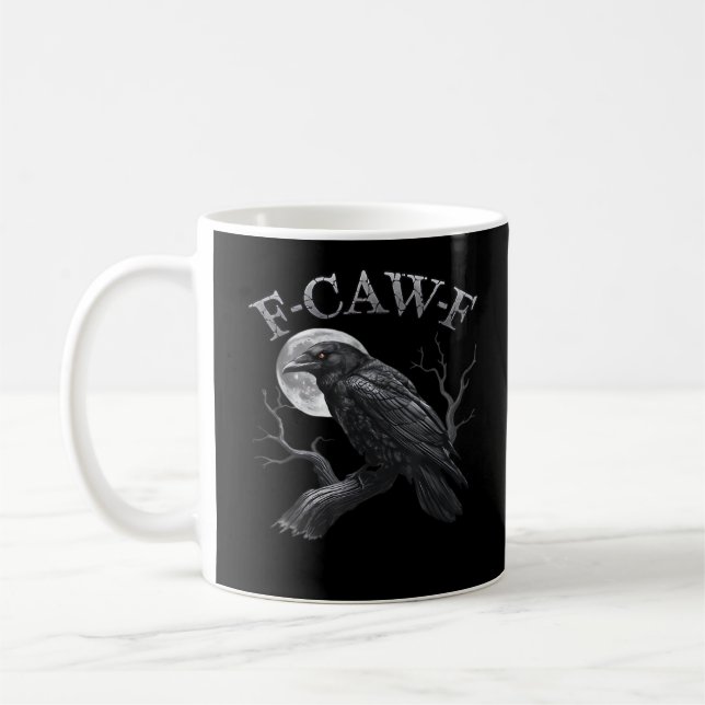 F-Caw-F Bird Moon Gothic Classic Cool Design Coffee Mug (Left)