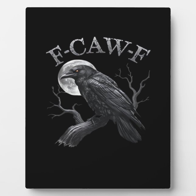 F-Caw-F Bird Moon Gothic Classic Cool Design Plaque (Front)