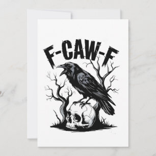 F-Caw-F Black Crow Black Bird Funny  Thank You Card