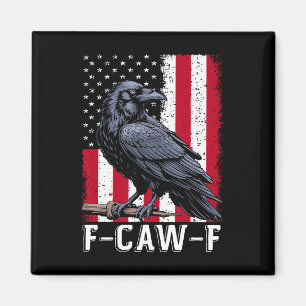 F-caw-f Black Crow Black Bird Retro Usa Flag Vinta Magnet