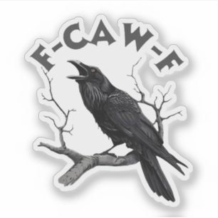 F-Caw-F Black Crow Pun Funny Bird Cawing Halloween