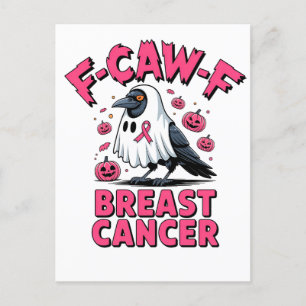 F-Caw-F Breast Cancer Funny Breast Cancer Crow  Invitation Postcard