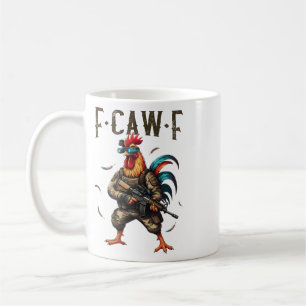 F-caw-f Camo Chicken Tactical Rooster Military Fun Coffee Mug
