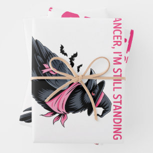 F-Caw-F Cancer I'm Still Standing Breast Cancer Wrapping Paper Sheet