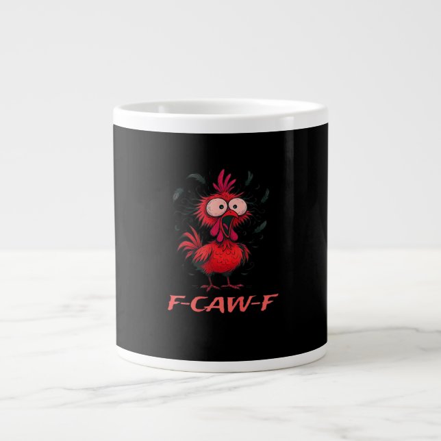 F-Caw-F-Chicken Boxy Cool Casual Large Coffee Mug (Front)