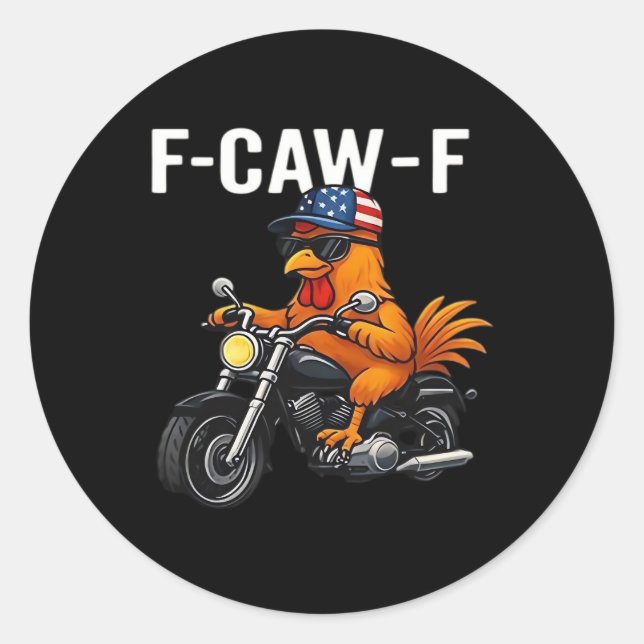 F-Caw-F Chicken Classic Aesthetic Graphic Classic Round Sticker (Front)