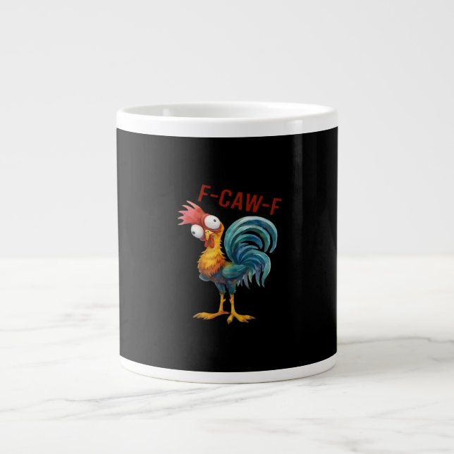 F-Caw-F Chicken Classic Funny Quote Large Coffee Mug (Front)
