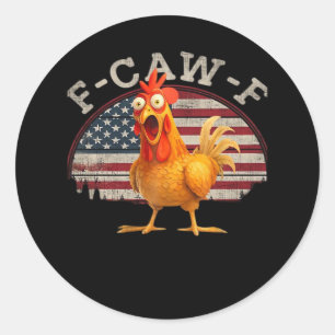 F-Caw-F Chicken Classic Minimal Clean Classic Round Sticker