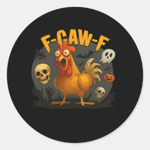 F-Caw-F Chicken Classic Minimal Clean Classic Round Sticker