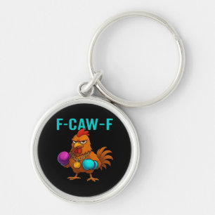 F-Caw-F Chicken Classic Minimal Clean Key Ring