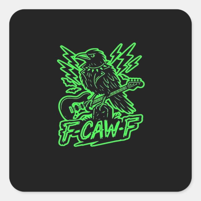 F-Caw-F Chicken Classic Minimal Clean Square Sticker (Front)