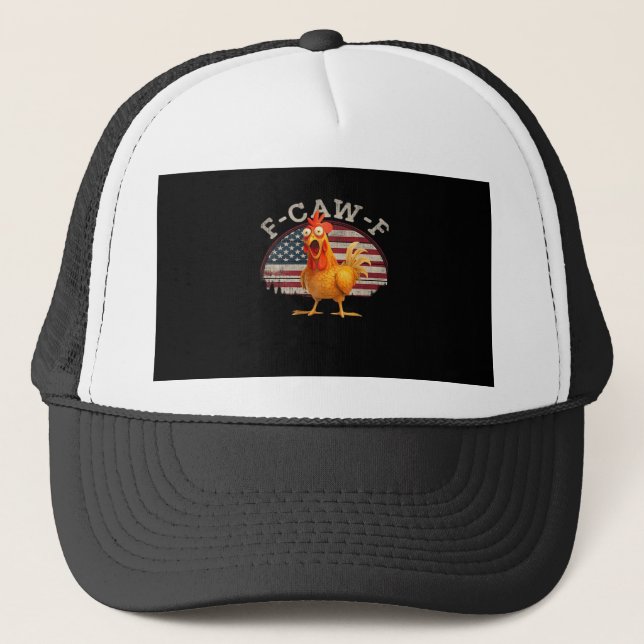 F-Caw-F Chicken Classic Minimal Clean Trucker Hat (Front)